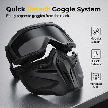 🔥 Detachable Full Face Goggle Mask
