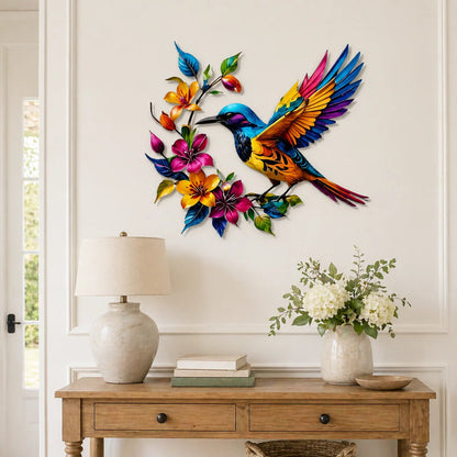 ✨Hummingbird Bloom Floral Metal Wall Art
