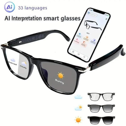 AI Interpretation Smart Glasses, with 33 Languages, Chatgpt, Audio Glasses for Men And Women