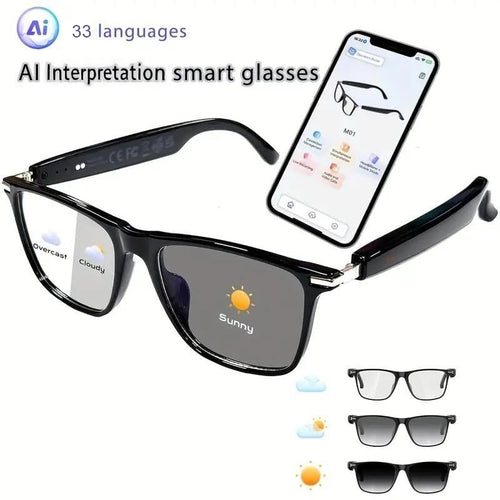 AI Interpretation Smart Glasses, with 33 Languages, Chatgpt, Audio Glasses for Men And Women