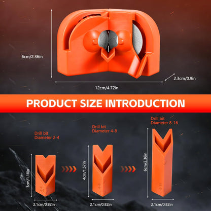 Multifunctional Universal Portable Drill Bit Sharpener for Twist Drills, Impact Drills, Milling Cutters and Kitchen Knives