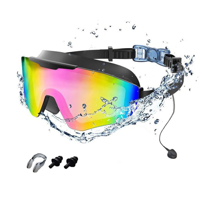 3-Color Anti-Fog UV Swim Goggles Set with Earplugs & Nose Clip