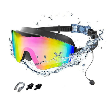 3-Color Anti-Fog UV Swim Goggles Set with Earplugs & Nose Clip