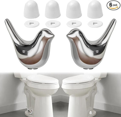 2Packs Ceramic Gold Birds Toilet Bolt Caps & 4Packs Universal Toilet Bolt Covers