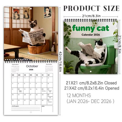 🎉New Year Hot Sale💓Limited Edition Custom-Made 2026 Fun Animal Wall Calendar