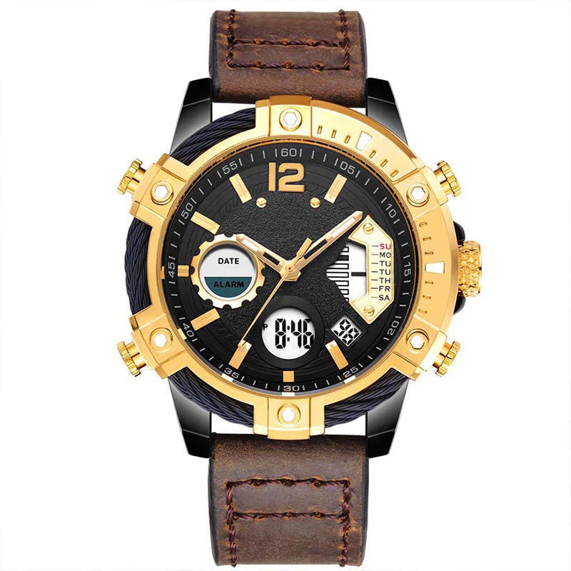 🔥Multifunctional Dual Display 3ATM Waterproof Men's Quartz Sports Watch