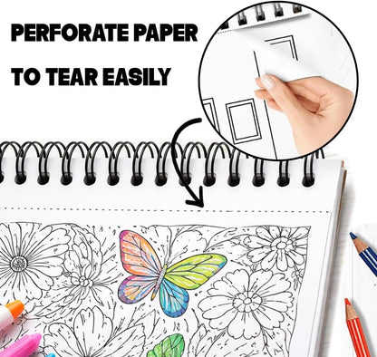 🖍️🎨Adult Coloring Stress Relief Books (Hardcover)