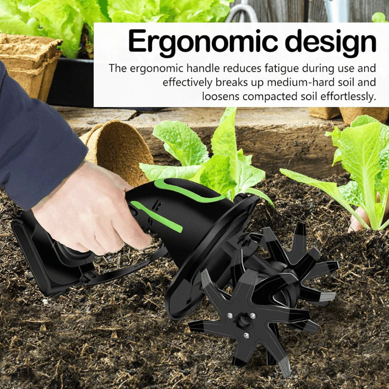 Dailyard™ Multifunctional 2-in-1 Cordless Tiller & Cultivator with Telescopic Pole