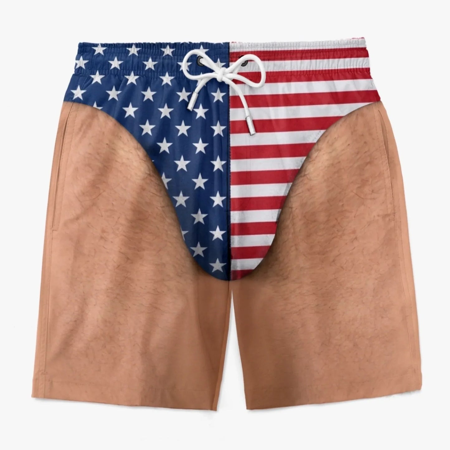 Custom Funny Patriotic Men Swim Trunks - Personalized Summer Vacation And Travel Gifts For Men - Freedom And Chill
