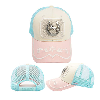 Pink Yellowstone Style Western Hat with Bull Pin