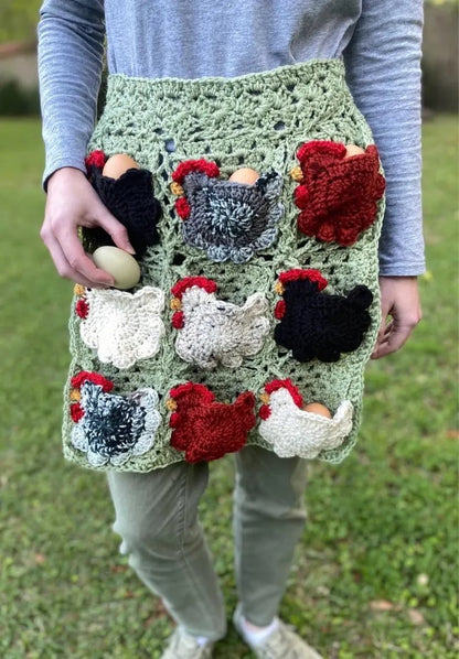 🐔Handmade Crochet Chicken Egg Collecting Apron🥚🎁
