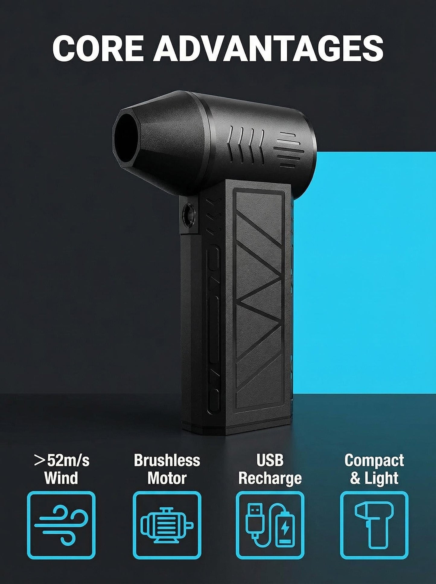 Violent Turbine Mini Portable Wireless Hair Dryer