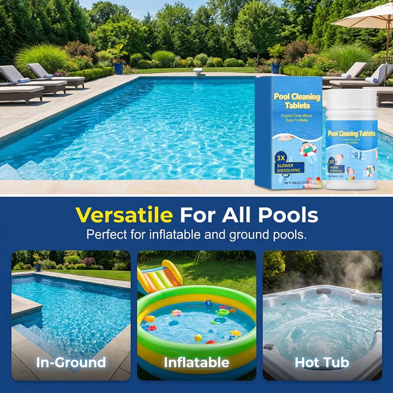 🏊‍♂️Pool Cleaning Tablets for Crystal Clear Water 💦