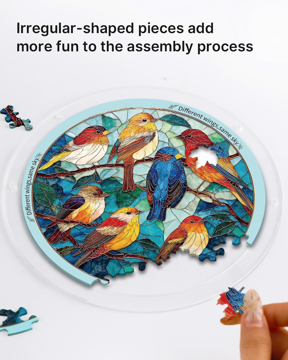 🧩Acrylic Jigsaw Puzzle Suncatcher - Glowing Feather Haven
