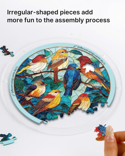 🧩Acrylic Jigsaw Puzzle Suncatcher - Glowing Feather Haven