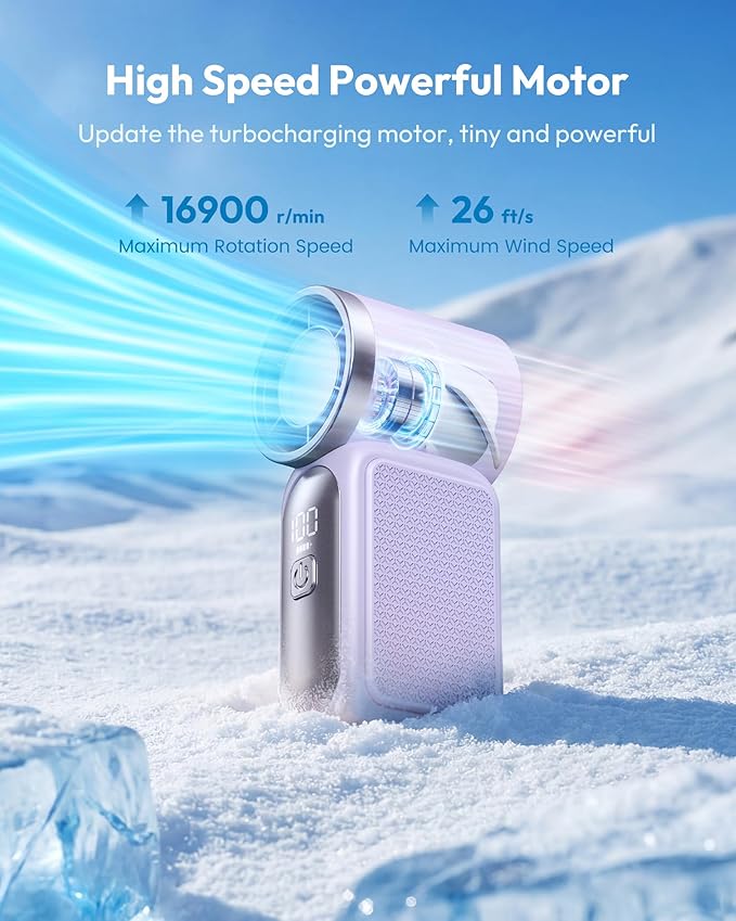 ✨Turbo Handheld Fan – LED Display, 6 Speeds, 3000mAh🔋