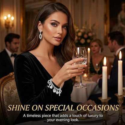 Elegant Heart Key Pendant Bracelet, 13 Small Pendants, Bohemian Style