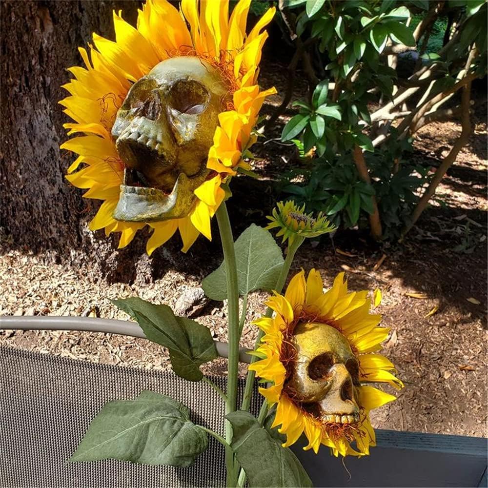 Sunflower Skull Artificial Flowers for Gardens and Courtyards