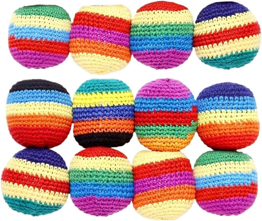 Hacky Balls, Handmade Knitted Footbag Sack 2026 Upgraded Assorted Foot Bag
