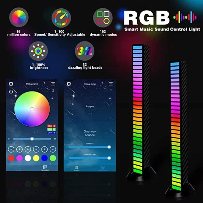 🔥Last Day Promotion - 49% OFF⏰Wireless Sound Activated RGB Light Bar