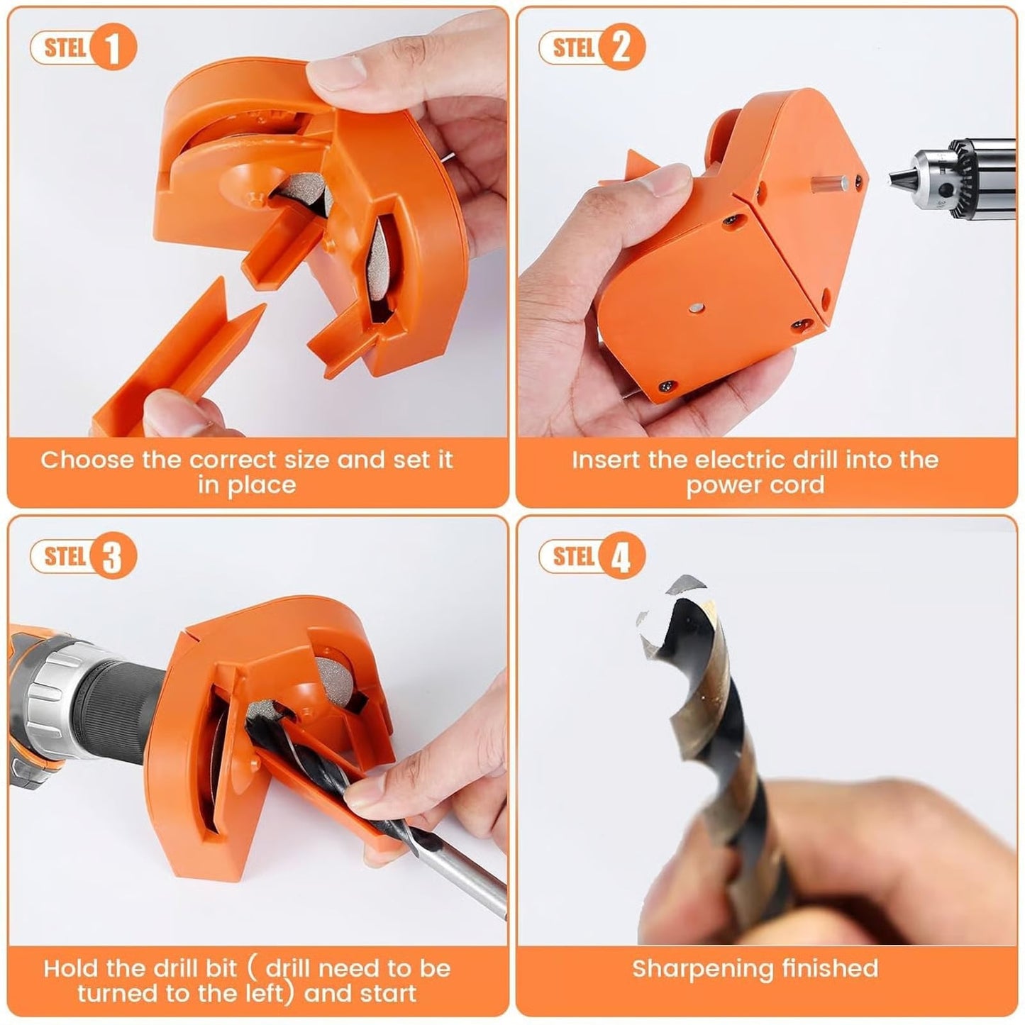 Multifunctional Universal Portable Drill Bit Sharpener for Twist Drills, Impact Drills, Milling Cutters and Kitchen Knives