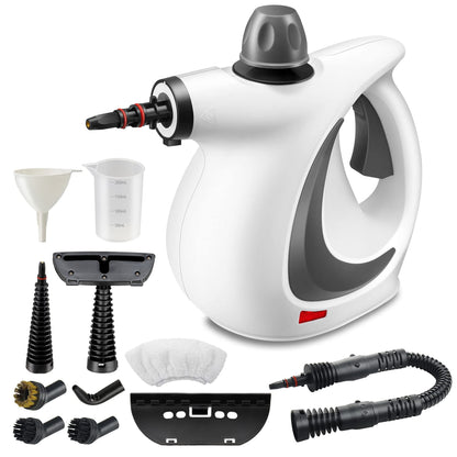 Handheld Pressurized Steam Cleaner | 11-Piece Accessory Set for Home & Car Deep Cleaning