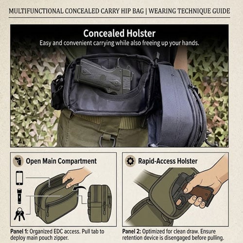 🔥LAST DAY 49% OFF - Multifunctional Concealed Carry Hip Bag with Rapid-Access Holster