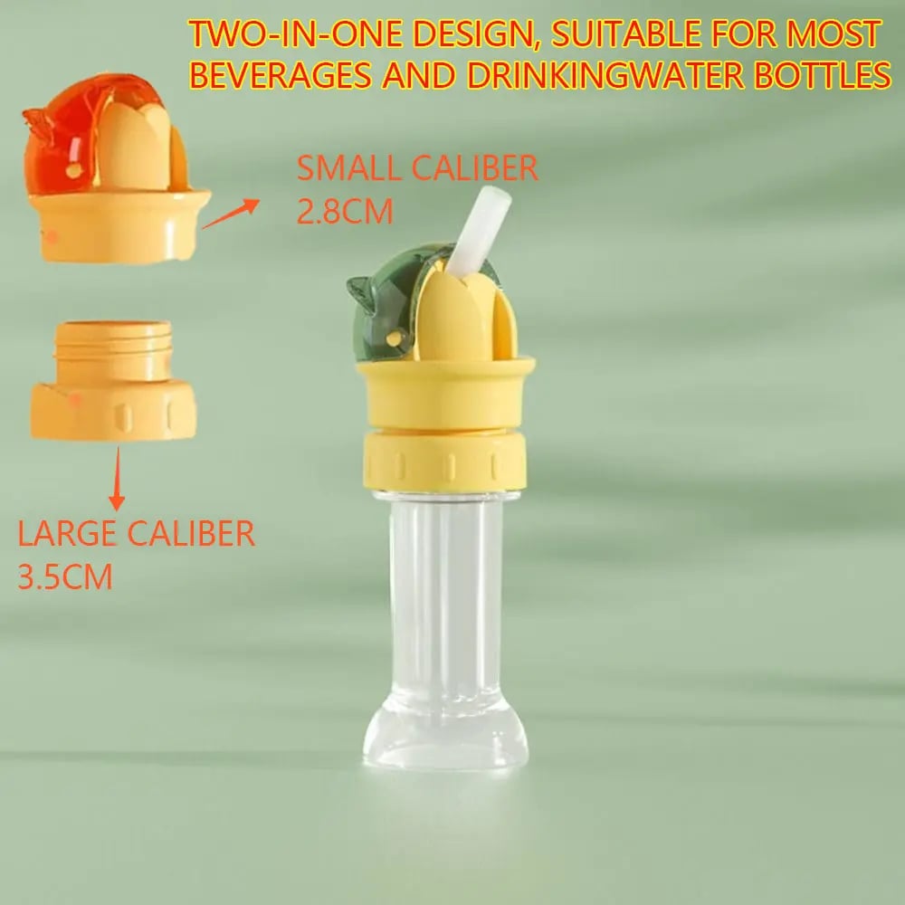 🔥Water Bottle Spout Conversion Cap with Straw | Universal Fit for Juice & Water Bottles | Spill-Proof Flip Top Cover for Toddlers & Children