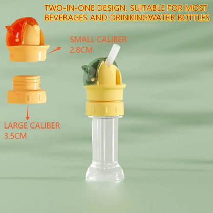 🔥Water Bottle Spout Conversion Cap with Straw | Universal Fit for Juice & Water Bottles | Spill-Proof Flip Top Cover for Toddlers & Children