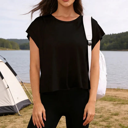 Hot Sale🔥Women's Asymmetrical Batwing Sleeve Tee – Summer Comfort with a Stylish Edge☀️