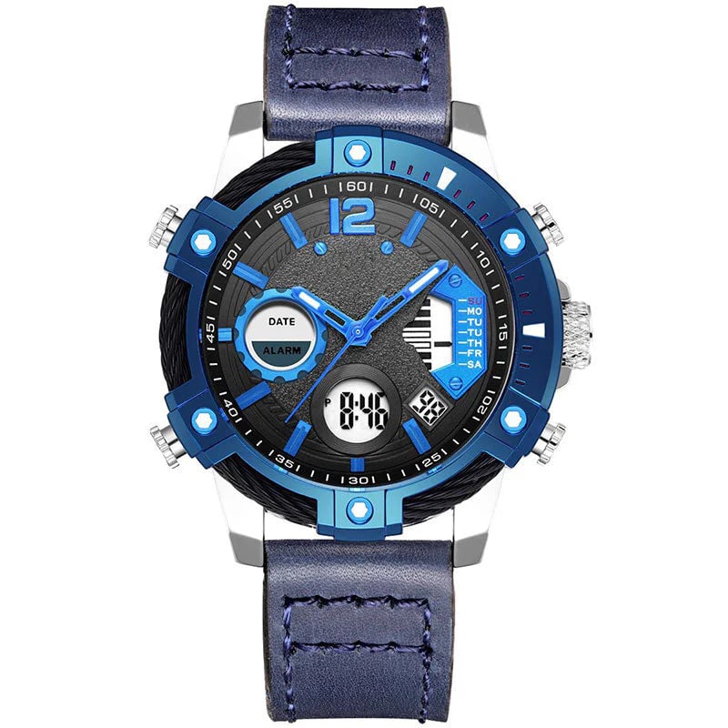 🔥Multifunctional Dual Display 3ATM Waterproof Men's Quartz Sports Watch