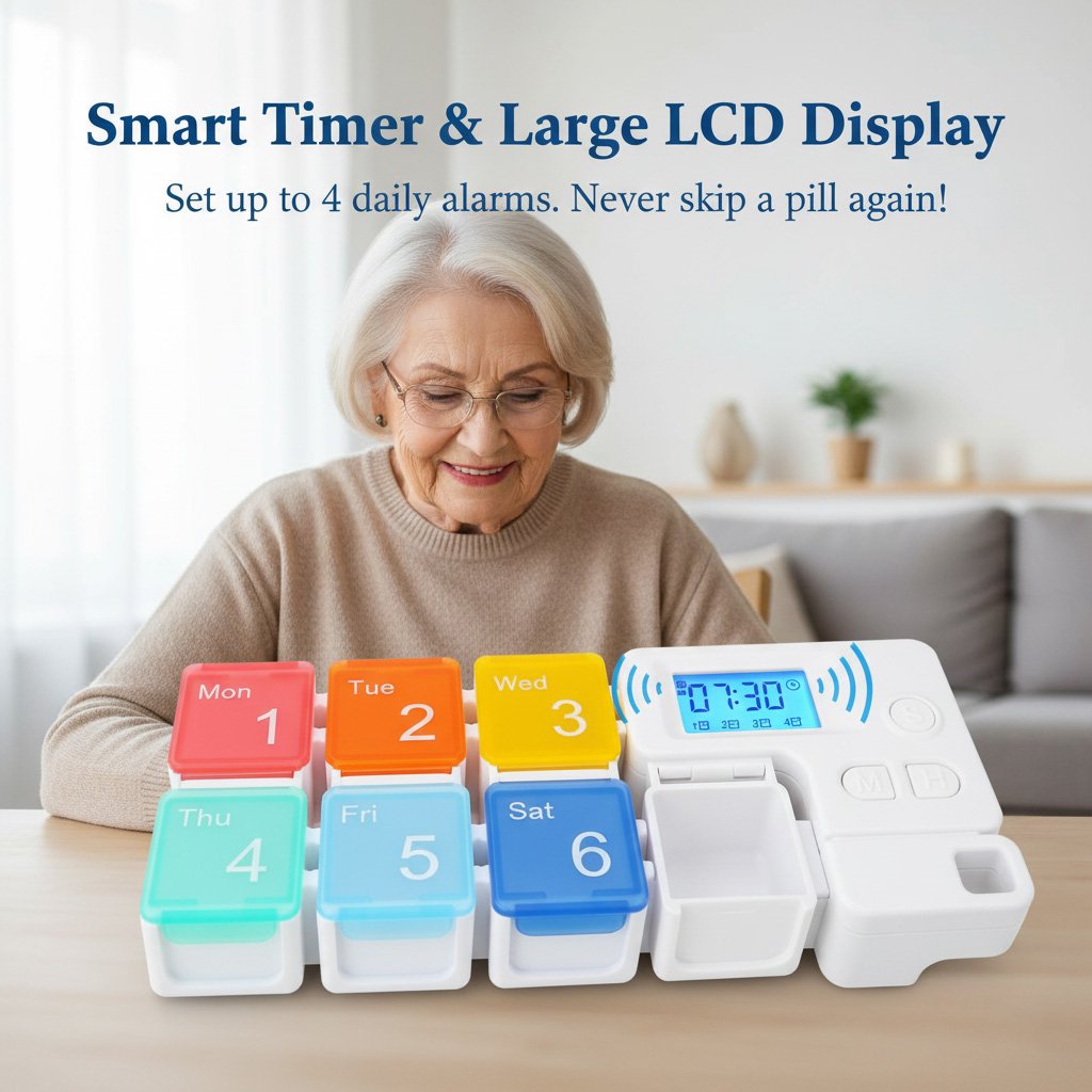 7-Day Smart Pill Organizer with Alarm