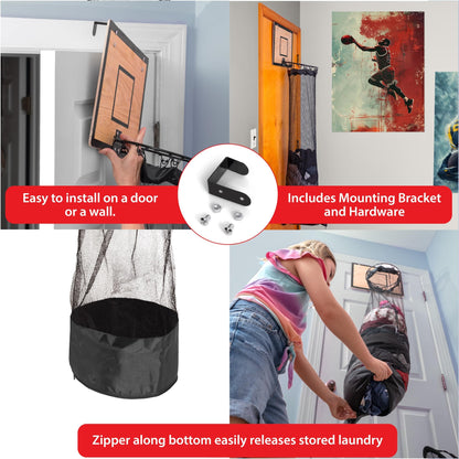 Over-the-Door Basketball Hoop Laundry Hamper