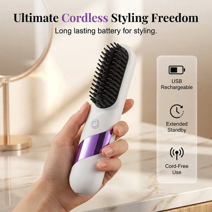 🔥Limited-time offer- 49% OFF🔥Cordless Ceramic Hair Straightener Brush