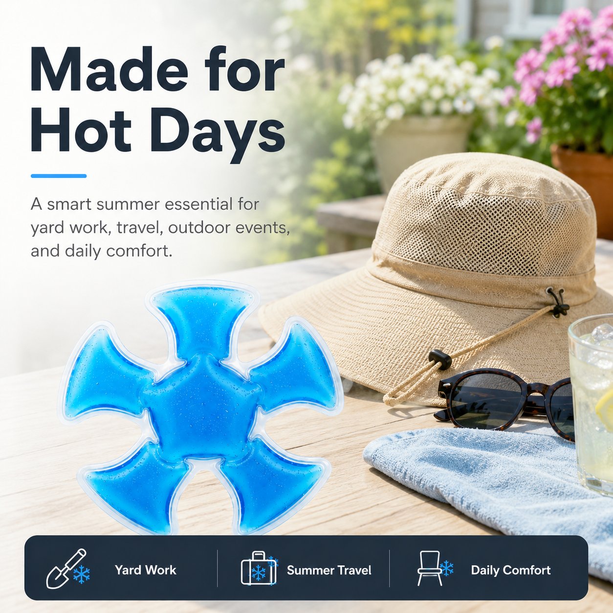 Reusable Cooling Pad for Hats & Body Relief🧢🧊