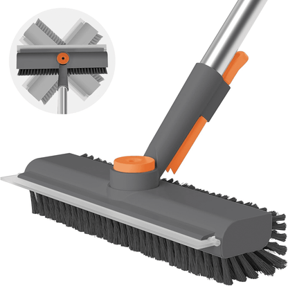 3-in-1 Adjustable Floor Scrub Brush – 360° Rotating Cleaning Tool