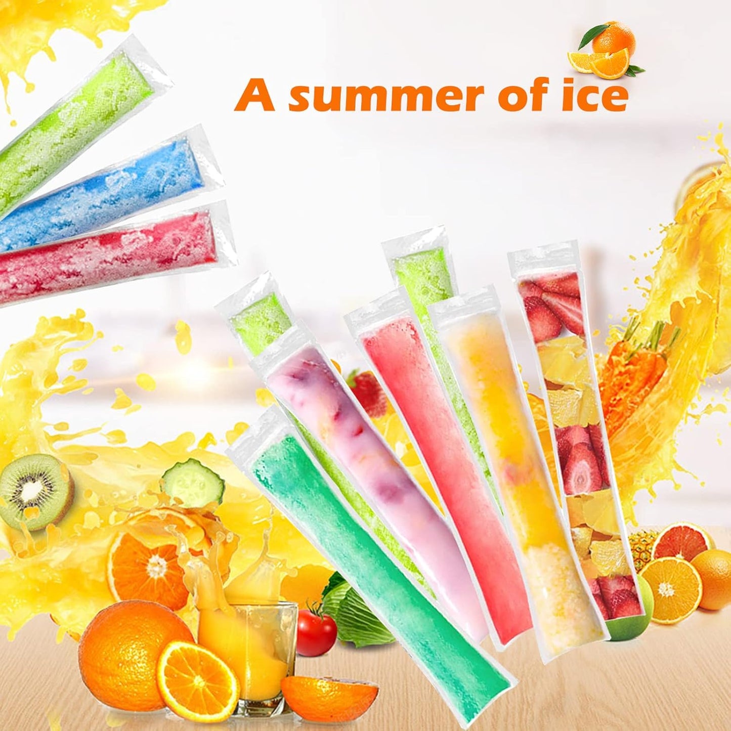 🔥Summer Promotion 49% OFF - 100PCS DIY Disposable IcePop Bags with Funnel