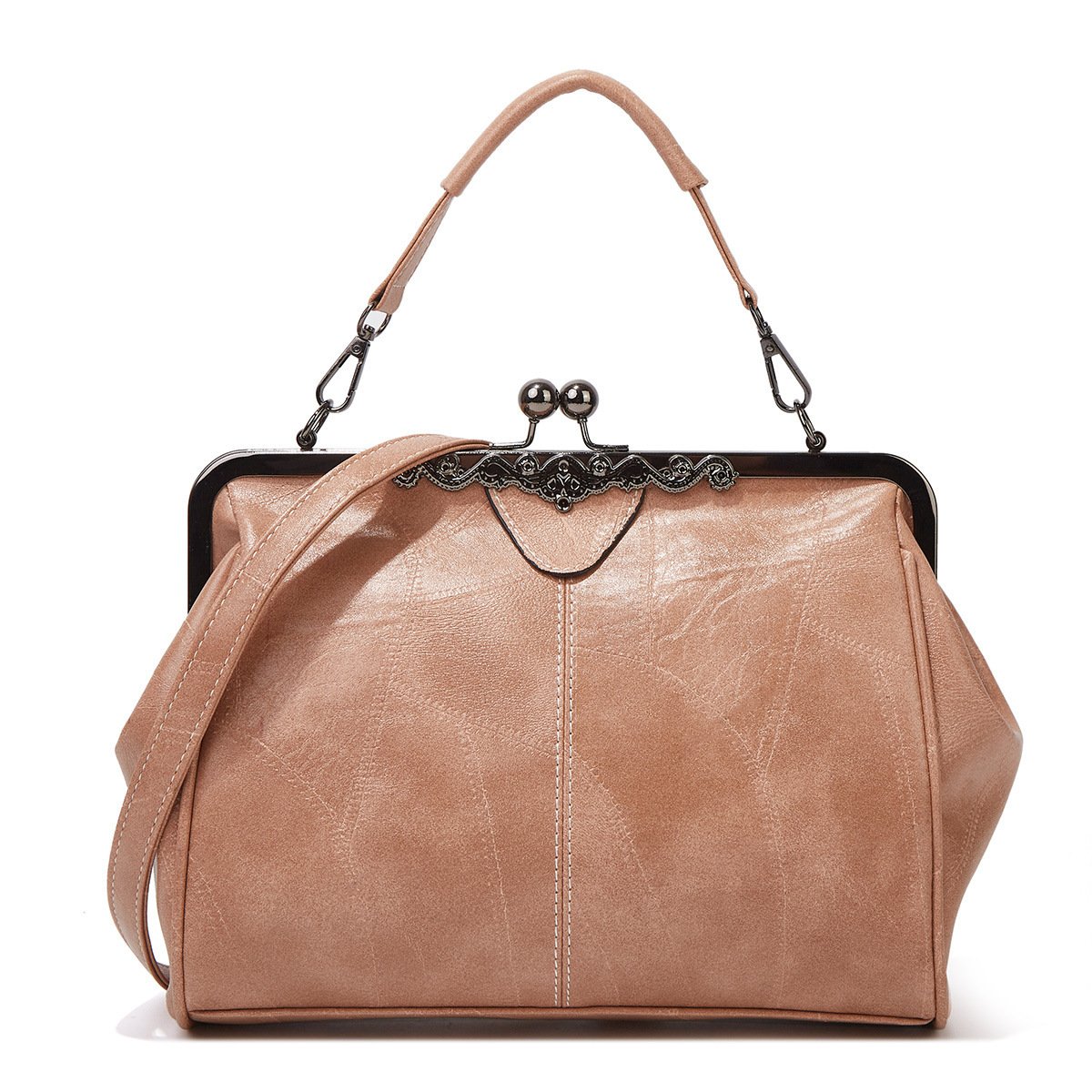 💼2026 New Kattee Elegant Waterproof Women’s Leather Kiss-Lock Tote Handbag