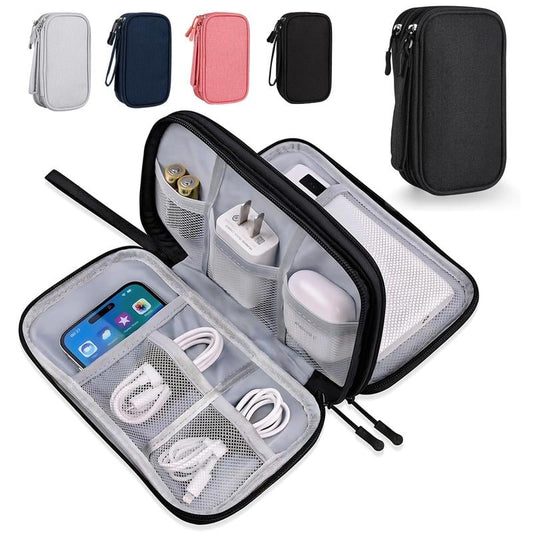 🔥Travel Cable Organizer Pouch, Double Layers All-in-One Storage Bag for Cord