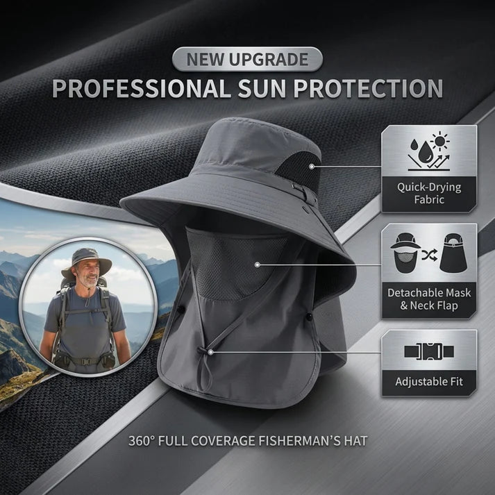 🔥Summer Sale 49% OFF🔥 - 🌞UPF 50+ Sun Protection Hat With Full Face & Neck Coverage