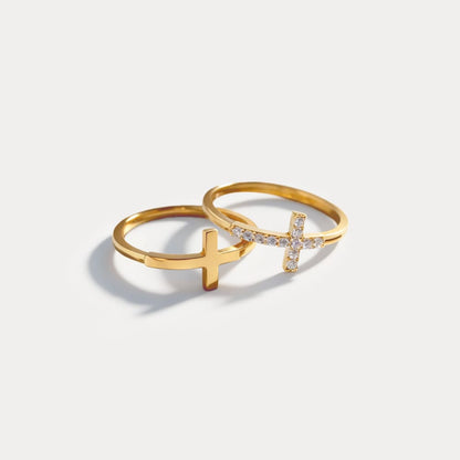 ✝️Halo Cross Ring Set💍