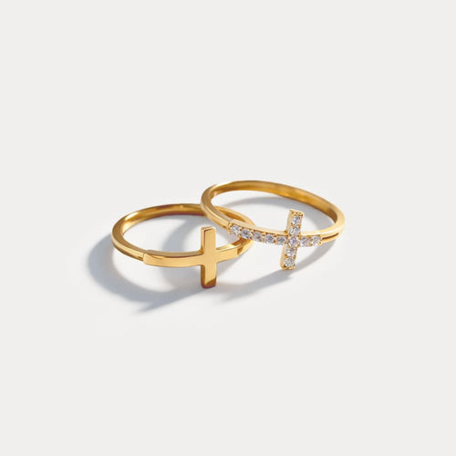 ✝️Halo Cross Ring Set💍