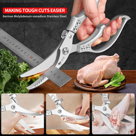 ✂️ LIMITED TIME 49% OFF! ⚡ Heavy-Duty Multifunction Kitchen Shears – 4-in-1 Tool with Fish Scaler, Bottle Opener & Safety Lock 🔪