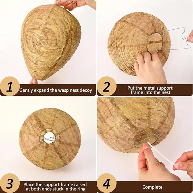 🐝Outdoor Hanging Fake Hornet Nest, Natural Wasp Repellent 👍