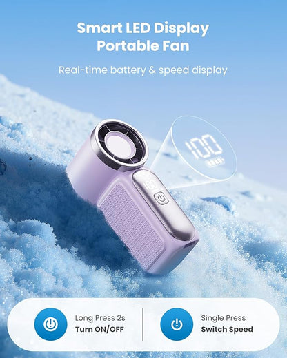 ✨Turbo Handheld Fan – LED Display, 6 Speeds, 3000mAh🔋