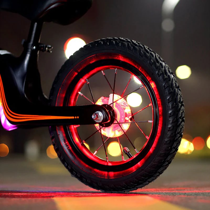Colorful Bicycle Wheel Lights (7 Colors + 18 Light Modes) – Safe & Super Cool for Night Riding!