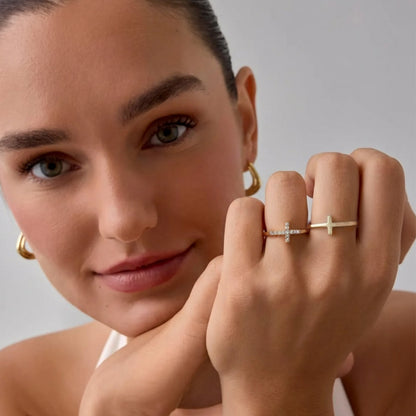 ✝️Halo Cross Ring Set💍