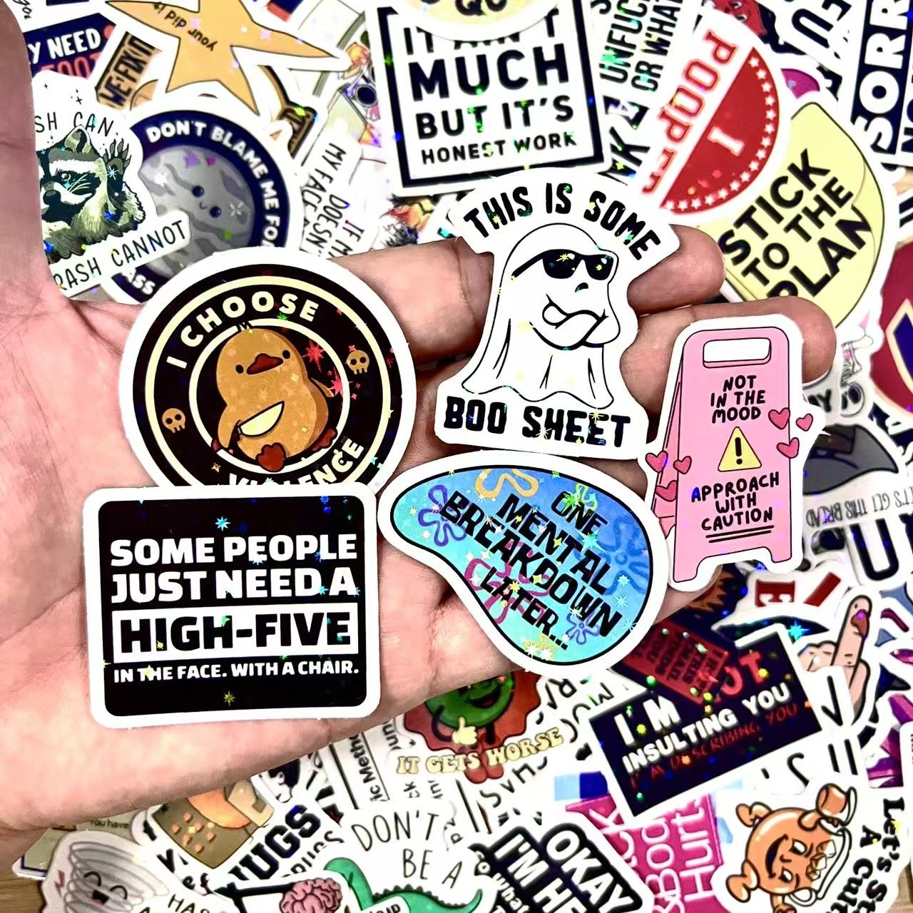 🔥130 Pcs Sarcastic and Funny Saying Stickers Pack-✨2026 New Razer Style✨