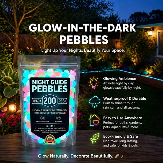 🌈Colorful Glow-in-the-Dark Garden Stones