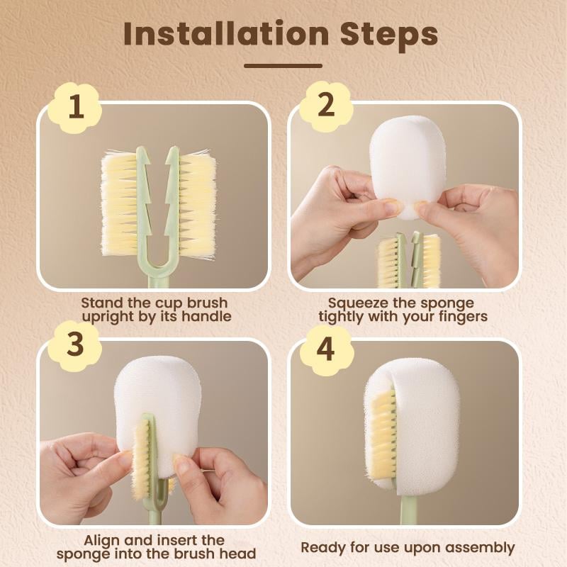 😫Stop the Hidden Germs!🧴5-in-1 Bottle Cleaning Brush (Multifunctional)